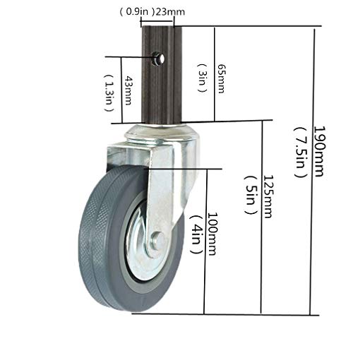 Roulettes pivotantes robustes de 10 cm pour chariots de restauration
