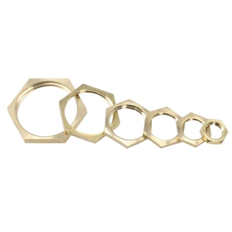 Set of 5 Copper Hex Pipe Nuts - 1/8", 1/4", 3/8", 1/2" and 3/4" Female Thread with Hex Cap for Plumbing (3/8")