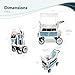 WONDERFOLD Volkswagen Double Stroller Wagon (2 Seater) - Foldable Wagon Stroller with Classic VW Bumper, Headlights, and Retro All-Terrain XL Wheels, Bondi Blue