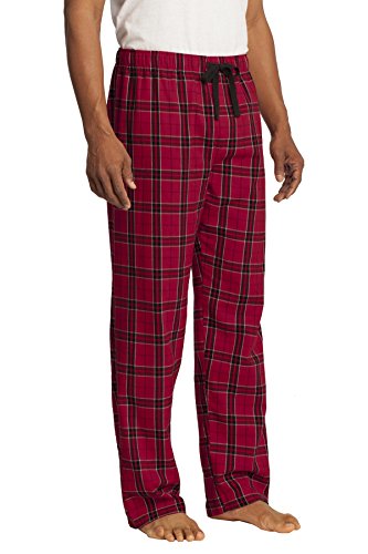 District Men's Young Flannel Plaid Pant S New Red4