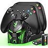 Charger Station Compatible with Xbox Controllers, 2x5520mWh Rechargeable Battery Pack for Xbox Series Controllers with Charging Dock and 4 Covers