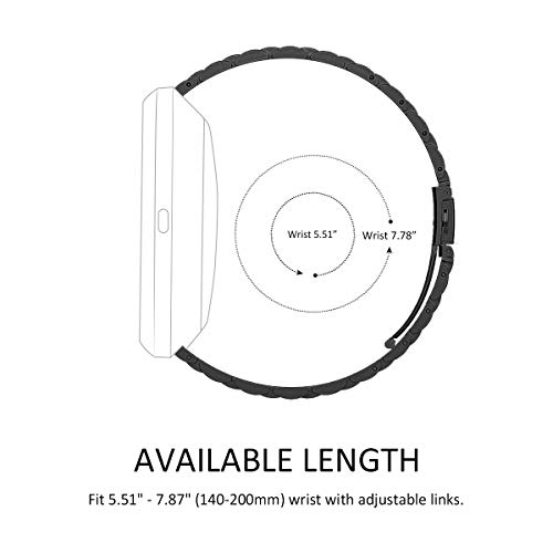 Correa metálica compatible Fitbit Versa 2 negra miniatura 6