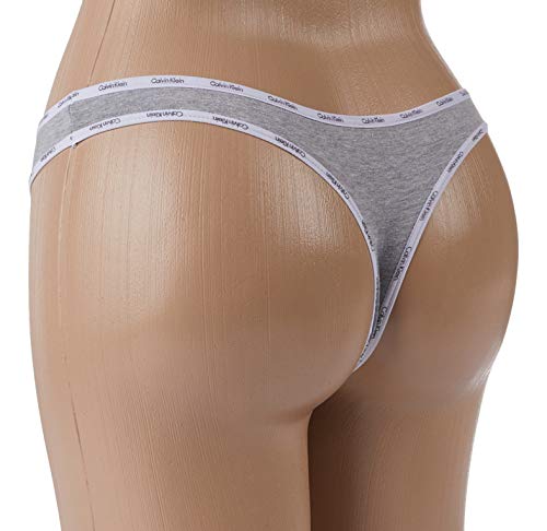 Kit com 3 Calcinhas Fio Dental, Calvin Klein, Feminino, Branco/Preto/Mescla, P