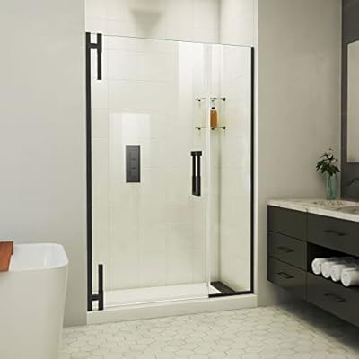 DreamLine Ascend 48 1/2-49 1/2 in. W x 72 in. H Frameless Pivot Shower Door in Matte Black