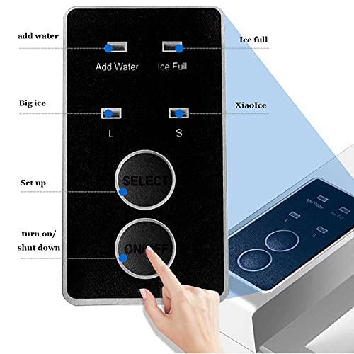 Fabricadora de hielo compacta para mostrador, hace cubos de hielo en 6-8 minutos, fácil de limpiar, eléctrica con indicador LED, ideal para fiestas y bebidas mezcladas miniatura 4