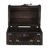Portable et pratique : sa taille compacte et sa conception robuste facilitent son transport et offrent un rangement pratique où que vous soyez. coffre à trésors miniature en bois, style vintage