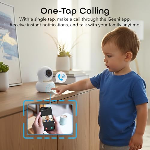 Image of Geeni Sentinel Smart 2K Indoor Security Camera with Auto-Tracking, White | Dual-band 2.4 GHz & 5 GHz Wi-Fi, 2K HD video, app & voice control, motion detection