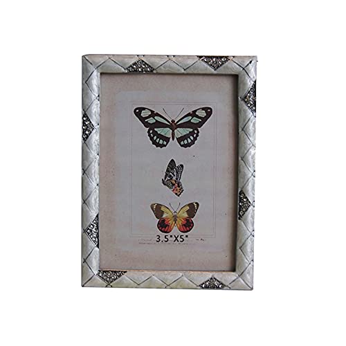WYH Fotorahmen Legierungsfoto-Frame, Rechteck-Fotorahmen, Diamant-Nieten-Bilderrahmen, Studienschlafzimmer Wohnzimmer…