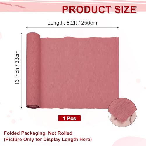 Image of MECCANIXITY Crepe Paper Roll 8.2ft Long 13 Inch Wide for Wedding Ceremony Various Large Festivals Decoration, Deep Red