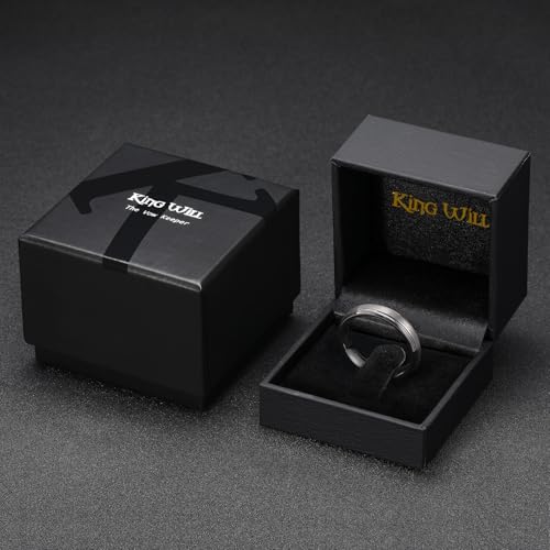 Image of King Will Classic Tungsten Wedding Band for Men, 6 /7 /8 /9 /10mm Widths, Polished Finish Step Edge Matte Rings Comfort Fit