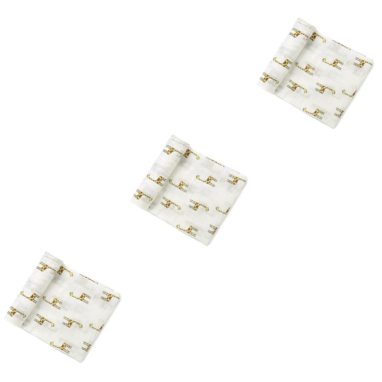 VICASKY 3pcs Neonato Coperta In Cotone Muslin Giraffa Design Traspirante Leggero Da Avvolgere Per Ragazzi Ragazze Per Baby Shoes