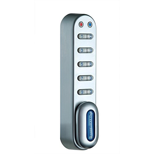CODELOCKS KL1006KIT-SG Zinc Silver Grey Finish Zinc Alloy KitLock Electronic Cabinet Lock, Upgraded Batteries, Vertical, 3/8