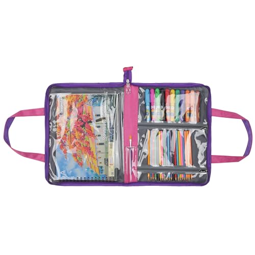 Image of Echo Boomers A4 Kids Drawing Bag | Art & Stationery Organizer with Zipper Pocket (Creativity Vs You) Unicorn Theme