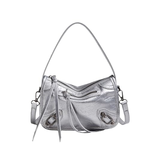 LumaGrove Ladies Rivet Shoulder Bag - Silver
