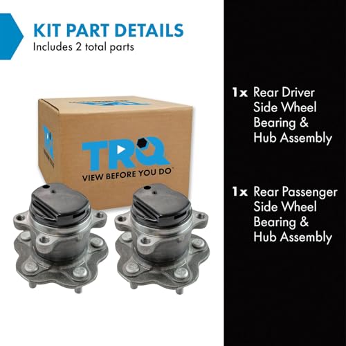 Image of TRQ Rear Left and Right Wheel Bearing and Hub Assembly Set 2 Piece Compatible with 08-13 Nissan Rogue Front Drive 11-17 Juke 14-15 Rogue Select 11-12
