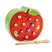 Produktbild STOBOK Magnetisch Spielzeug Holz Wurm Fangen Spiel Apfel Form Lustiges Magnetspiel Kinder Motorikspielzeug für Kinder