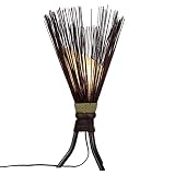 Stehleuchte Jungle 60x35cm • Bali Lampe aus Naturmaterialien • Stimmungslicht aus 100% traditioneller Handarbeit • asiatische Dekolampe • Stimmungsleuchte von Simandra