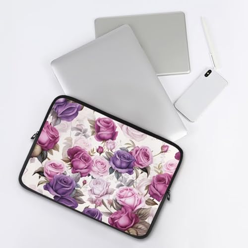Funda neopreno para portátil 10 pulgadas rosa floral miniatura 5