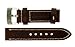 Panerai Style Thick Full Grain Leather Watch Band 22mm Wide, Brown Color, with Heavy Stainless Steel Buckle - by JP Leatherworks