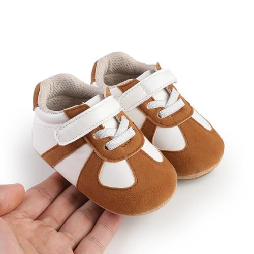 Image of Baby Boys Girls Sneakers Toddler Non-Slip Soft Rubber Sole First Walking Shoes Infant Newborn Crib Dress Shoes