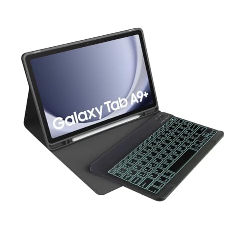 Image of typecase Keyboard Case for Samsung Galaxy Tab A11+ / A11 Plus 2025 (11 Inch) & A9+ / A9 Plus 2023 (11 inch) with 7-Color Backlit,Multi Viewing Angle,Wireless Detachable Folio KB Cover with S Pen Holder