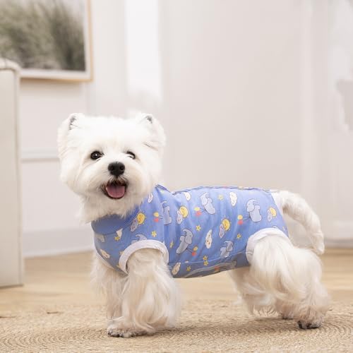 Image of 2 Packs Pet Dog Recovery Onesie Suit for Dogs Cats After Surgery,Dog Abdominal Wounds Bandages Cone E-Collar Alternative. (Blue, XXL)