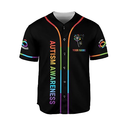 Leeprints Personalized Autism Awareness Baseball Jersey, Puzzle Ribbon Awareness Shirt Baseball Okay to be Different Autism miniatura 2