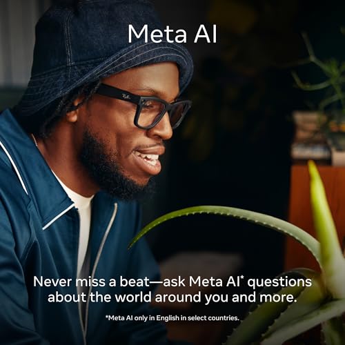 راي بان نظارات ميتا، وايفارير - فلتر اسود / ازرق لامع