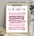 Motivation Inspiration Wall Art - Positive Quotes Wall Decor - Encouragement Gift - Inspirational Gift for Woman Girl Daughter Entrepreneur - Pink Motivational poster - Home Office Bedroom Bathroom