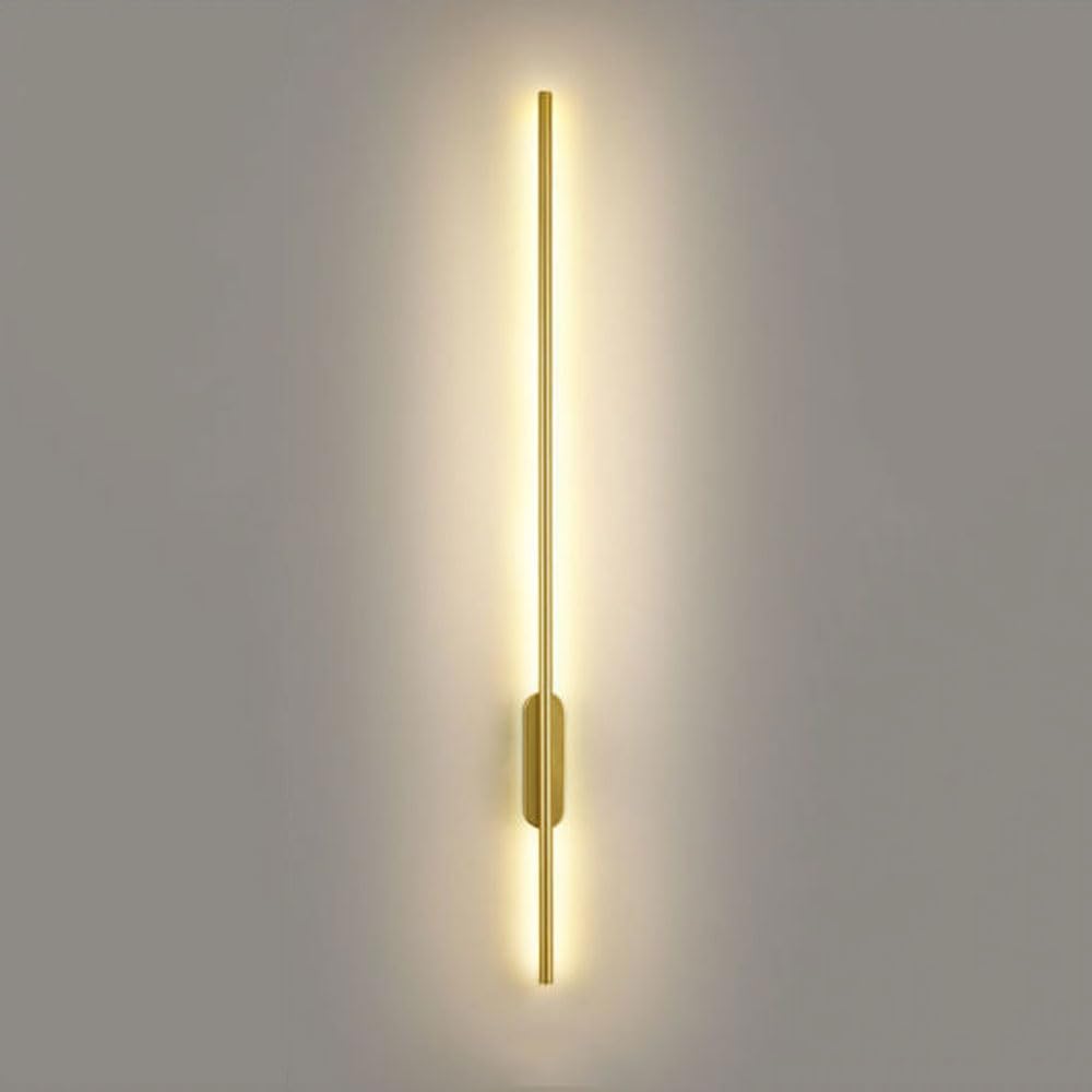 SEMANHUA Modern LED Linear Wall Light Long Wall Lamp Black/Gold Hardwired Wall Lamp, 3000K Minimalist Decor Wall Washer for Indoor Bathroom Bedroom Bedside Living Room Hallway (Color : Gold, Size :