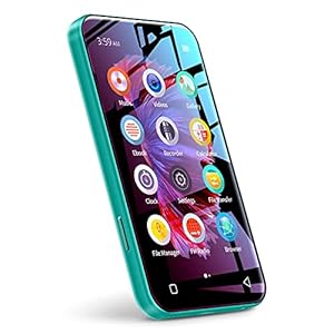 WiFi Mp3 Player with Bluetooth, TIMMKOO 4.0″ Full Touch Screen Mp3 Mp4 Player with Speaker, Portable HiFi Sound Walkman Digital Music Player with FM Radio,Recorder, Ebook,Clock, Browser (Green)