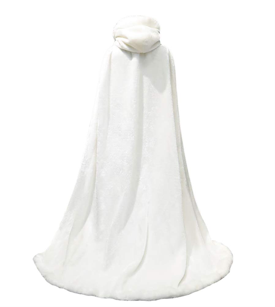 Capa Mujer con Capucha Pelo Abrigo Largo para Invierno Elegante Chal Disfraces Boda Fiesta Navidad Halloween