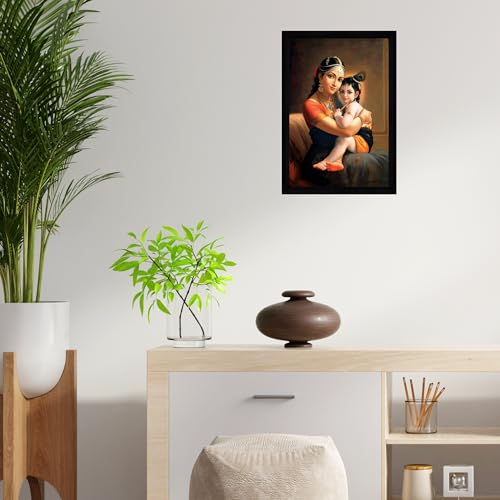Image of Indianara Yashoda Nandlala Painting With Frame 13 Inches X 10 Inches
