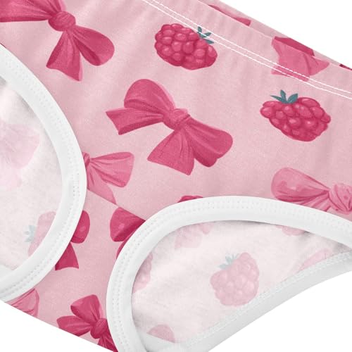 Wusikd Pink Bows Strawberry Girls' Underwear Cotton Girls Briefs Soft Toddler Underwear 2T4