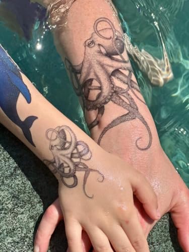 Matching Octopus Wrap Temporary Tattoo – Large 16x14cm + Small