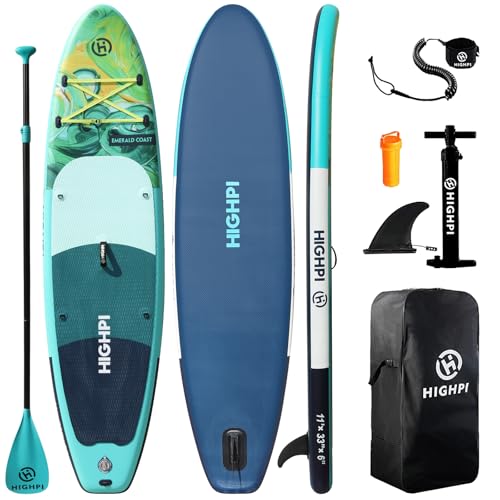 Highpi Inflatable Stand Up Paddle Board for Youth and Adults – Wide Sup with Premium Accessories, Blow Up Paddleboard for Surfing, Fishing, Yoga & M