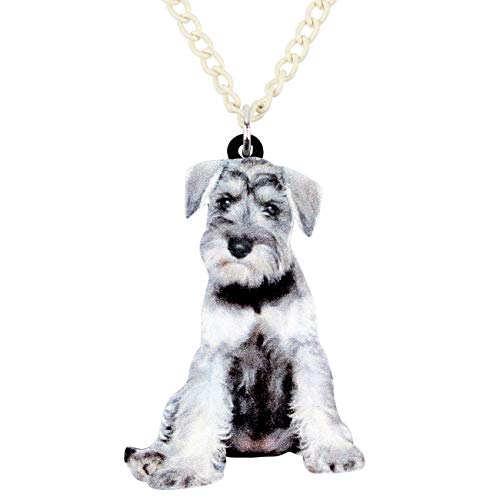 Collier Schnauzer acrylique, bijou tendance femme et fille