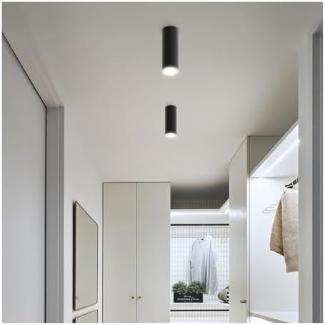 Modern 7W LED Cylindrical Spotlights - Ceiling-Mounted Hallway, Living Room & Bedroom Lighting, Stylish Fixtures for Retail & Clothing Stores (White)