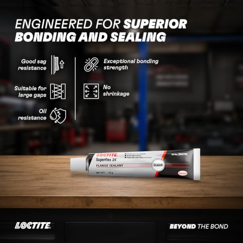 Image of LOCTITE Superflex 24 RTV Silicone Adhesive Sealant 15g (Pack of 8) | Clear Neutral Cure, One-Part, Non-Corrosive & Non-Sag | Oil Resistant | For Automotive & Industrial Sealing, Gearboxes, Pumps & Gasketing