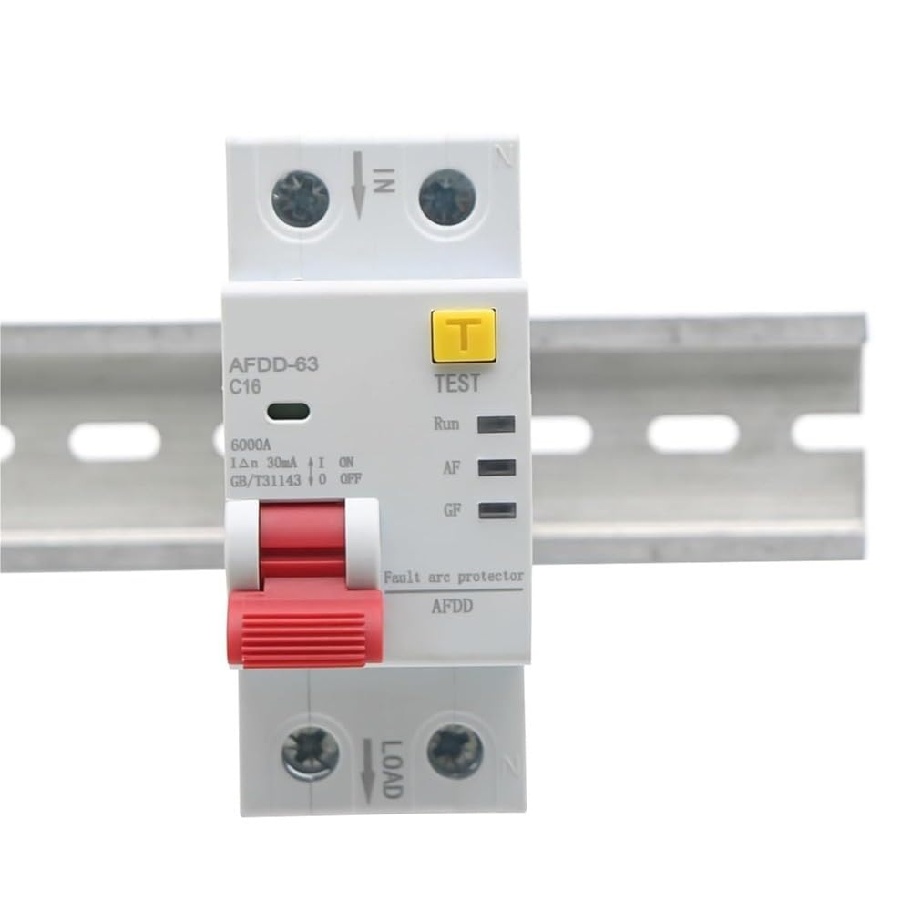 Accesorios electricos 2P AFDD-63 AFCI Dispositivo Protector De Fallas De Arco Disyuntor Interrupción Sobrecarga Fuga A Tierra Protección De Voltaje De Cortocircuito(10A)