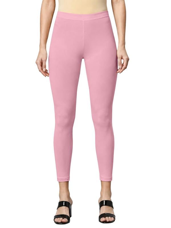 Image of TRENDMALLS Women's Microfiber Elastane Stretch Soft Cropped Leggings with Ultrasoft Waistband for Women