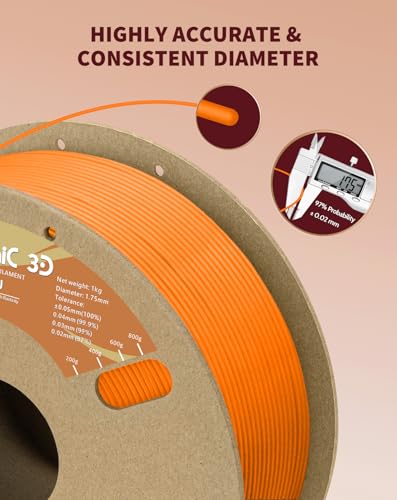 Image of DURAMIC 3D TPU Filament 1.75mm Orange, Flexible 95A, Soft TPU, 1kg Spool, + /- 0.05mm Accuracy, Orange 1 Pack