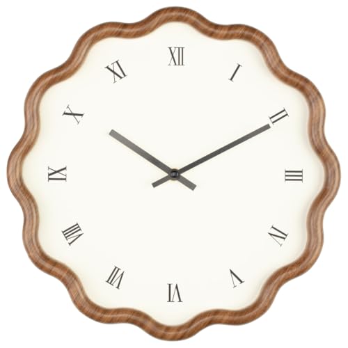 New Scalloped Edge Wall Clock – Decorative Round Clock for Living Room, Kitchen, Office or Bedroom | Stylish Home Décor with Elegant Scalloped Design A-12