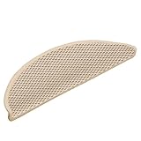 SooIarix Stufenmatten Selbstklebend Sisal-Optik 30er Set, 56x17x3cm Berber-Beige, Rutschschutz für Treppenstufen, Strapazierfähig & Waschbar