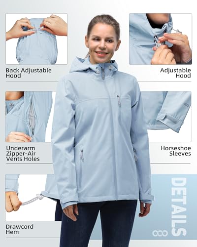 Image of 33,000ft Packable Rain Jacket for Women Waterproof Raincoats with Hood