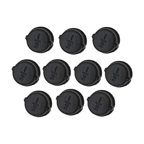 Black Malleable Iron Pipe Fitting Cap,Black Pipe Caps for Steampunk Vintage Shelf Bracket DIY Plumbing Pipe Decor Furniture(1/2 inch,10 Pack) Cover