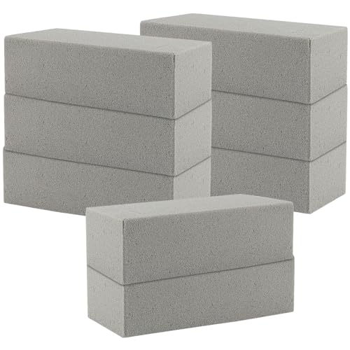 MUNGHOK Lot de 8 Mousse Florale Gris, Set de Mousse Humide 23 x 11 x 7 cm, Briques Enfichables pour Compositions Florales, pour éponge Enfichable Florale pour Artisanat, Mariage
