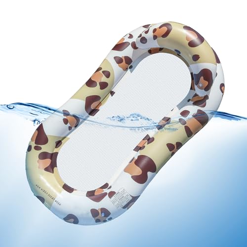 Flotador de Piscina - con Respaldo y Fondo de Malla,Flotador Hinchable Reclinable para Piscina - para Lago, Río, Jardín, Playa, Amigos, Familia, Hombres, Mujeres, Compañeros