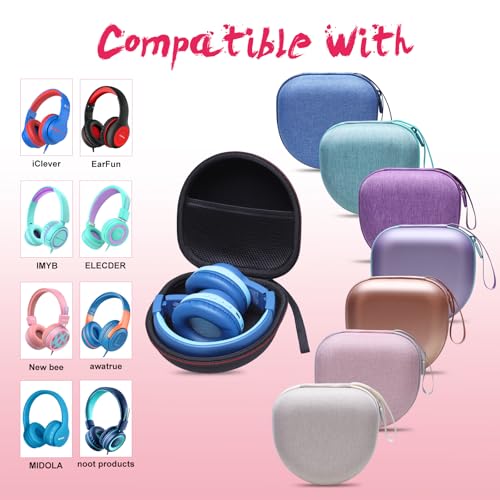 L LTGEM Kids Headphones Case for iClever HS19/BTH12/noot products/EarFun K1/Candy Bila/IMYB Foldabe Kids Headphones, Blue (Case Only)