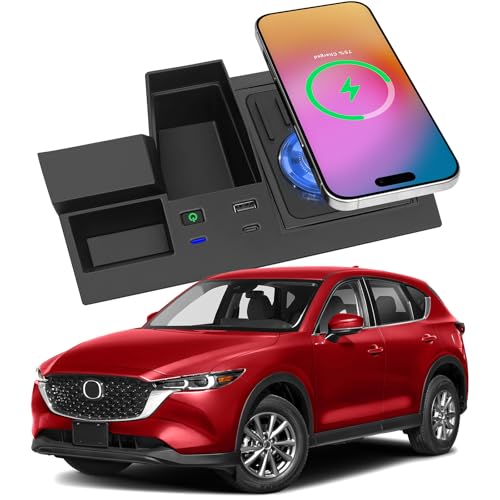 Cargador inalámbrico de coche Mazda CX-5 elimina cables en consola central